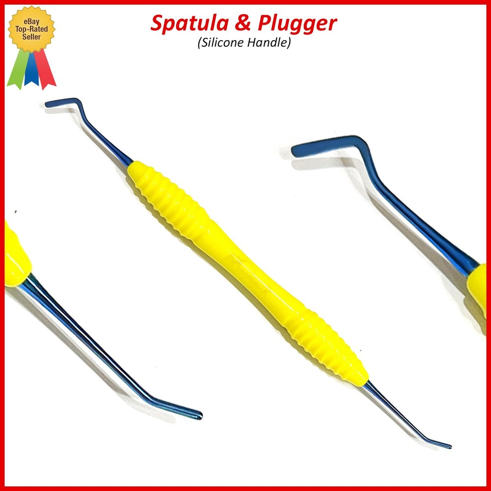 Dental Composite Filling Instruments Spatula & Plugger Titanium Blue Tips