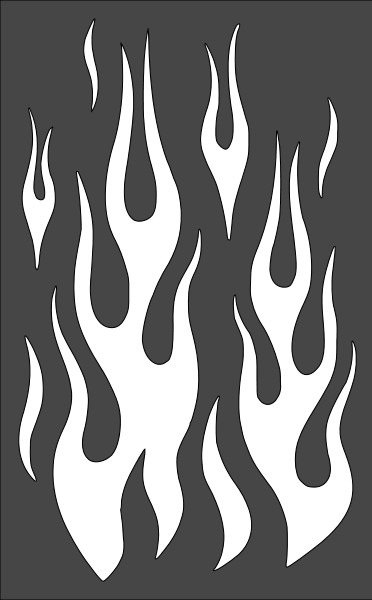 1- 5x8 inch Stencil, (VF-7) Flames Fire (6mil)*****