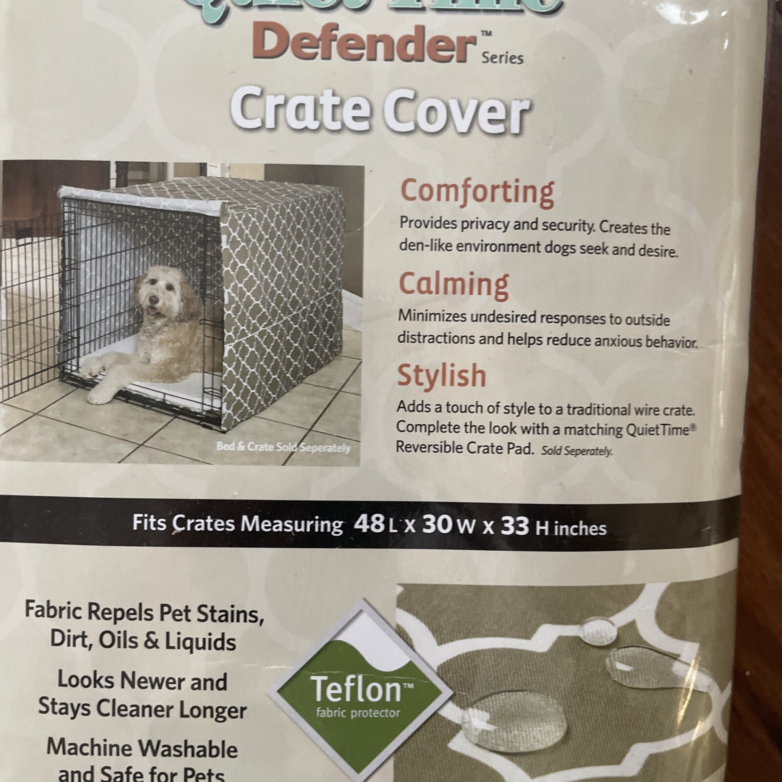 New Mid West Brown Quiet Time Crate Cover Privacy Pet Dog XL 48L x 30W x 33H