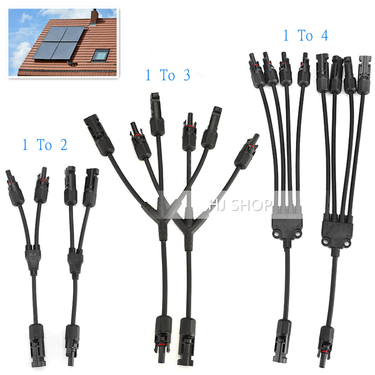 Solar Panel Y Branch Cable Connection Waterproof Adapter Connector Extension