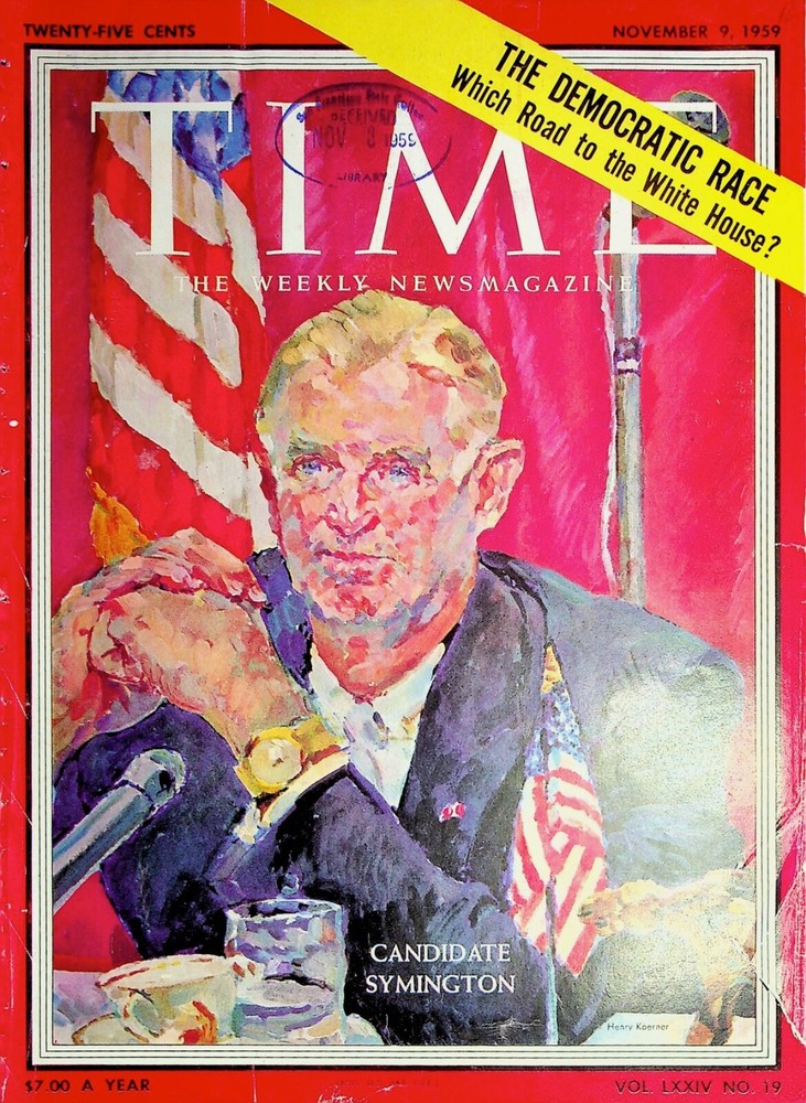 Original 1959 Time Cover Only: Candidate Symington