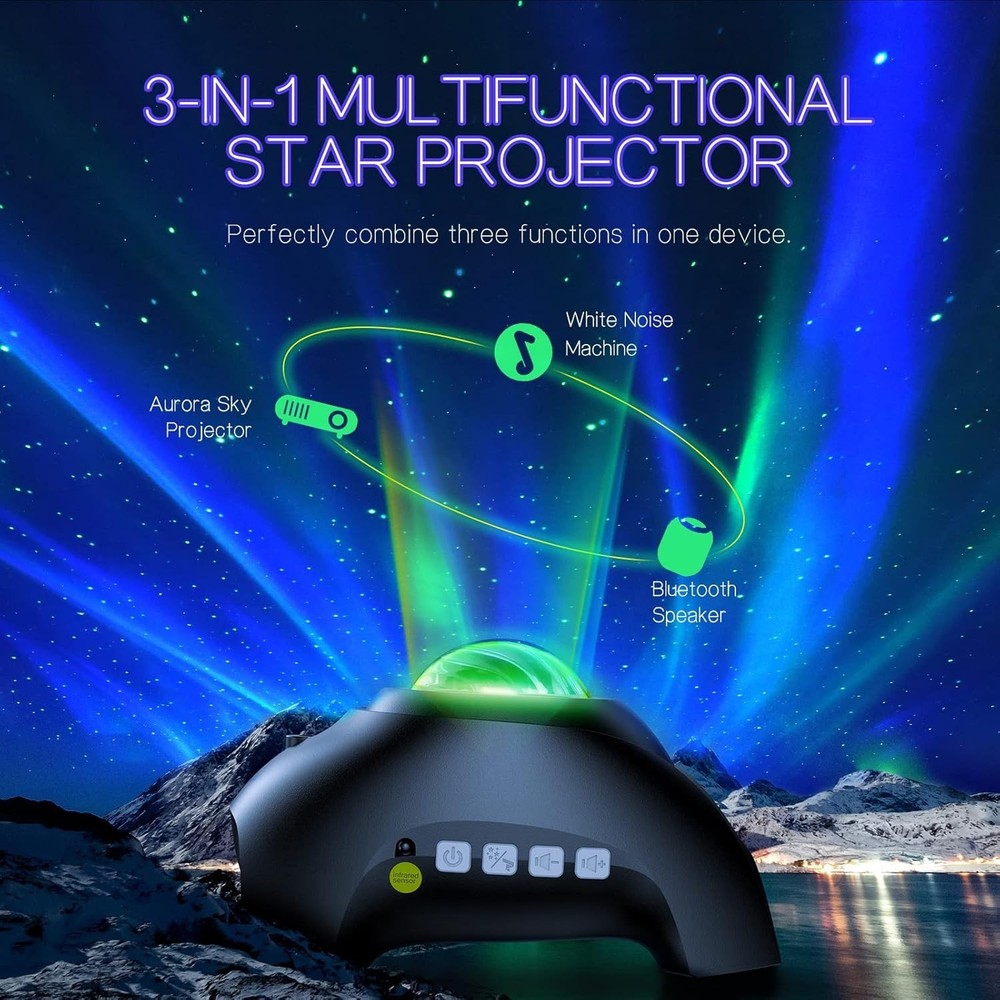 Transform Your Space with Northern Galaxy Light Projector & Bluetooth Speaker