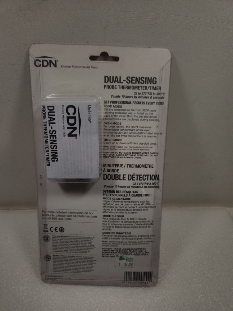 CDN DSP1 Programmable High Heat Dual-Sensing Probe Thermometer/Timer