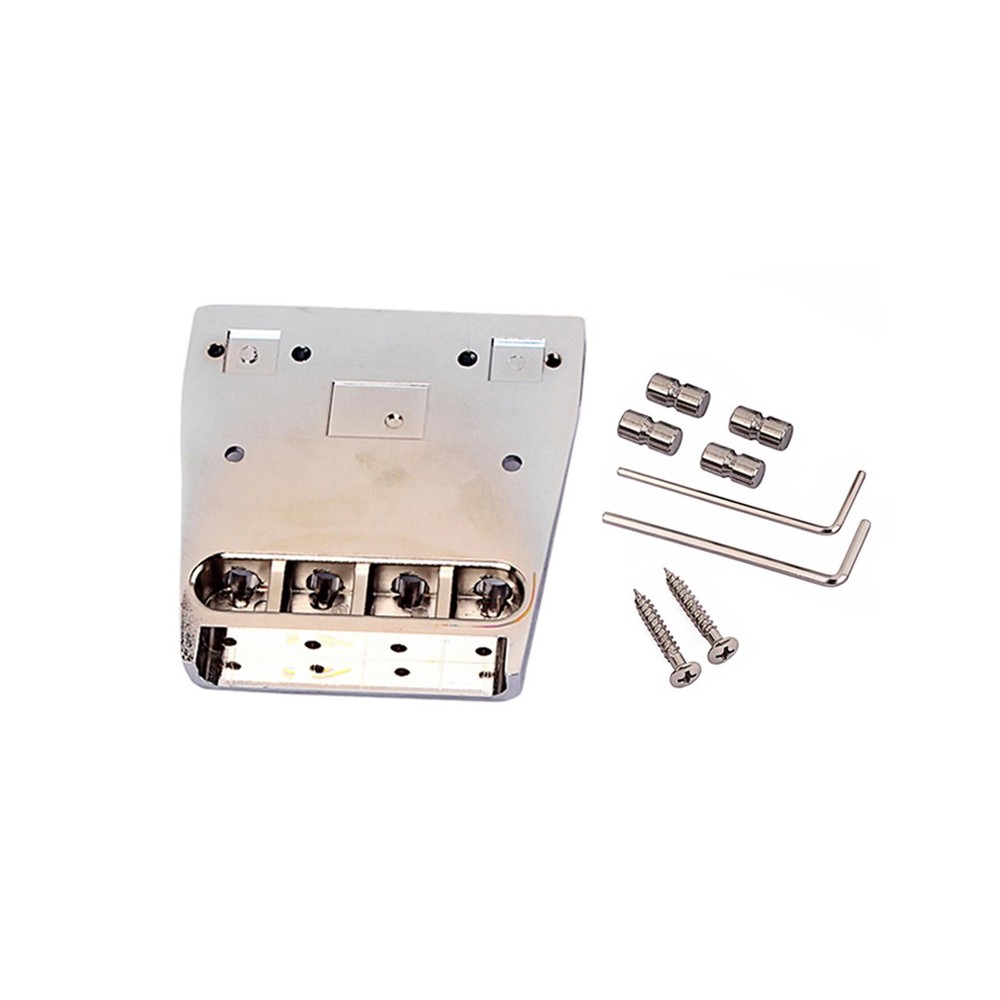 Replace Alloy Chrome Square Shape Bass Bridge for 4 String Rickenbacker Guitar