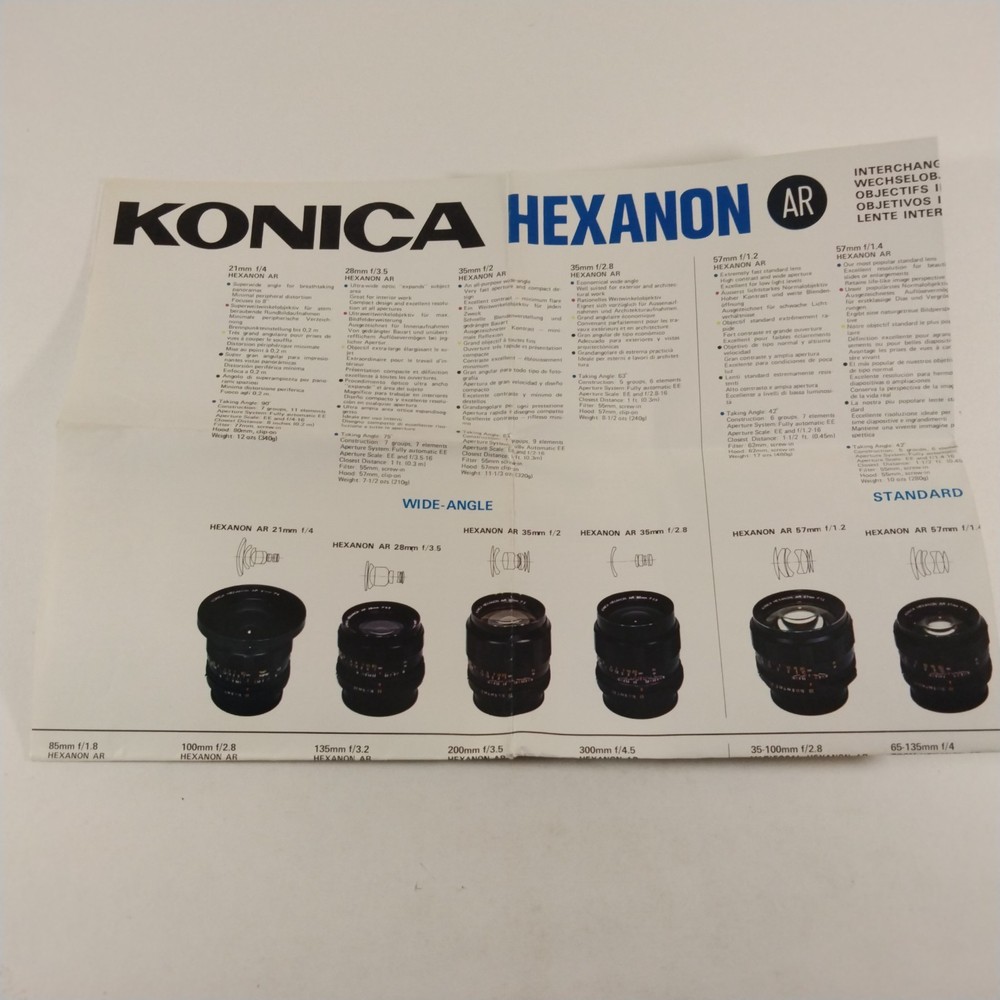 Konica Hexanon Lens Brochure Poster
