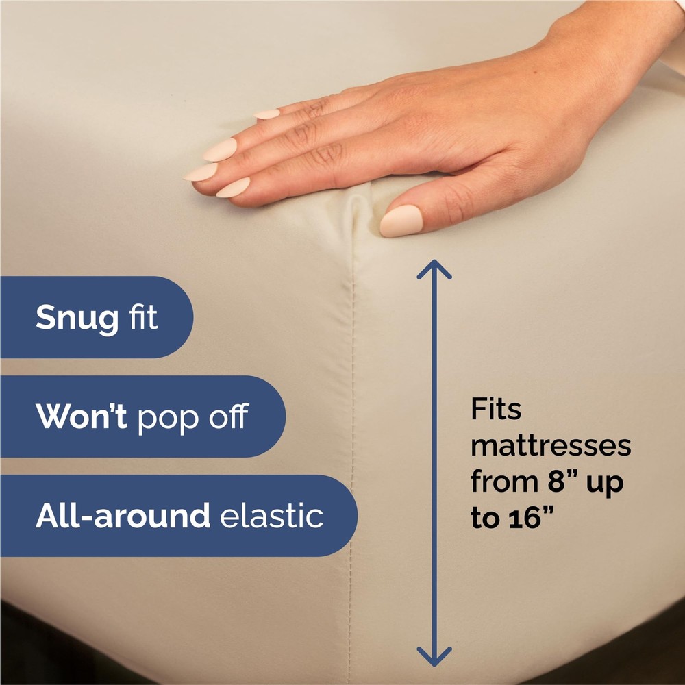 Split King Size 5 Piece Sheet Set - Comfy Breathable Cooling Bed Sheets Set ...