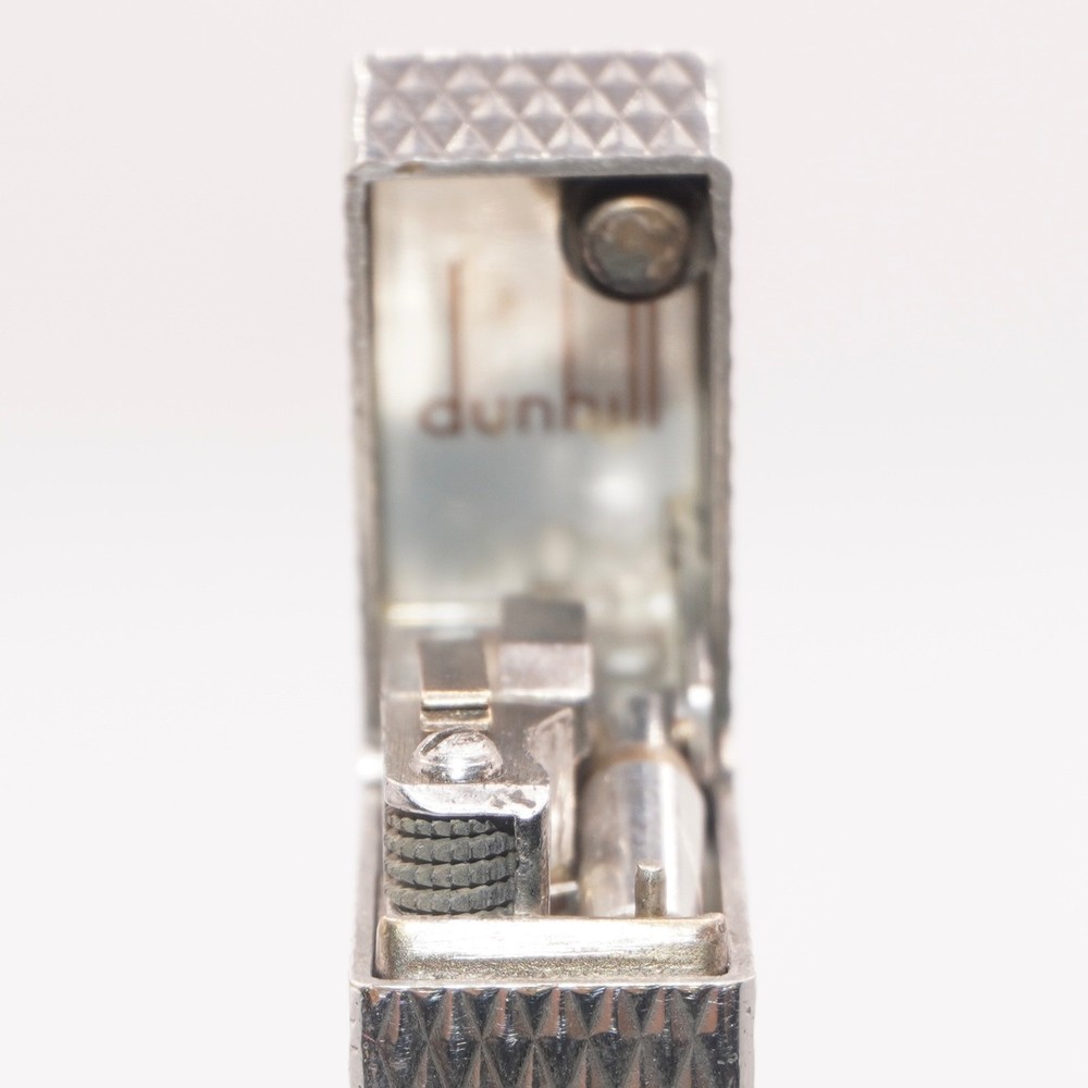 Dunhill Lighter LONGBOY Silver Diamond Pattern _Ultrasonically Cleaned_Working