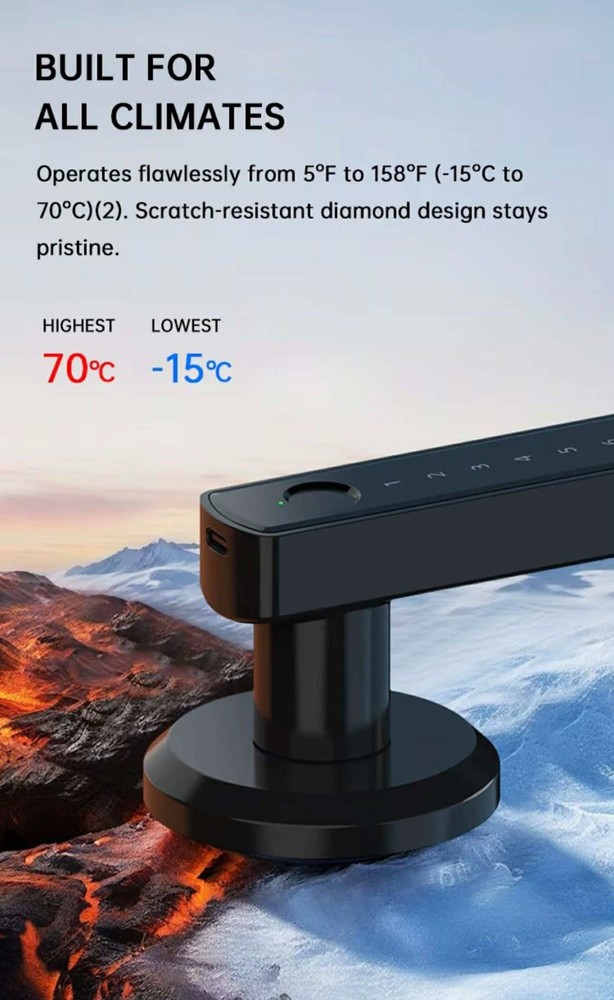 Smart Fingerprint Door Lock Keyless Entry App Control Touchscreen Dead