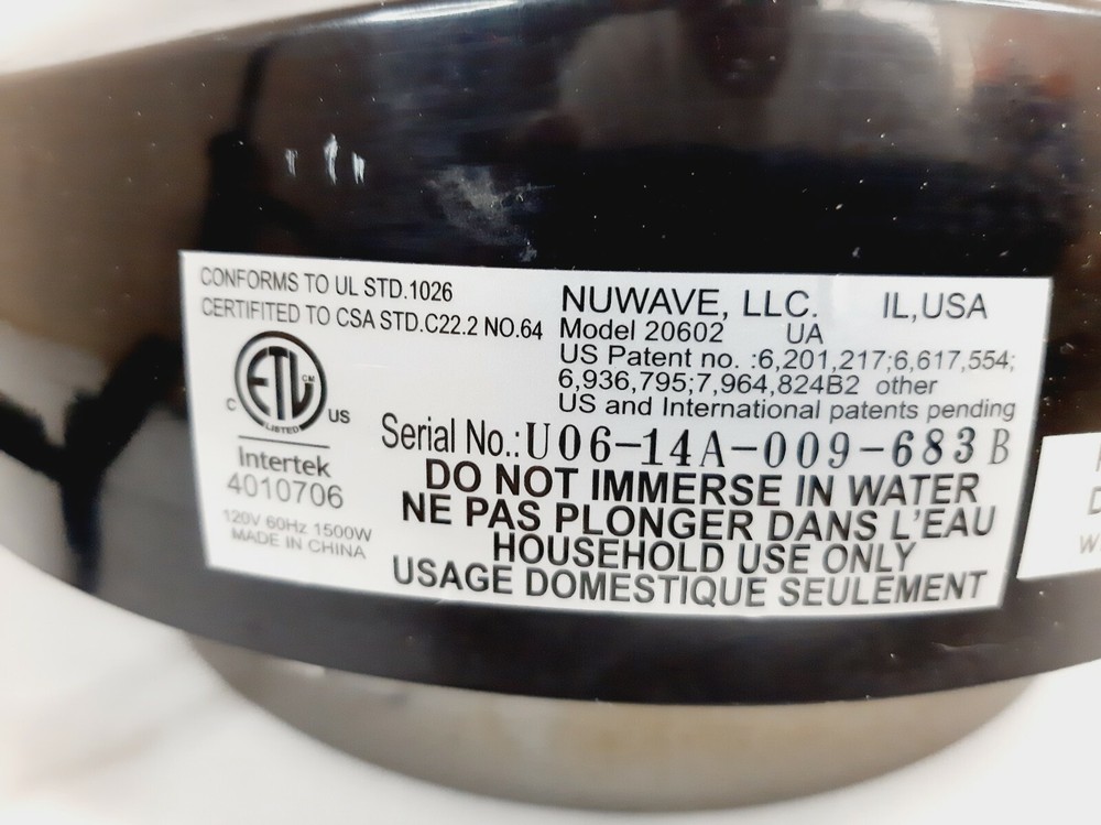 NuWave Pro Plus Infrared Oven 20602 Replacement Head Unit Heating Element Motor