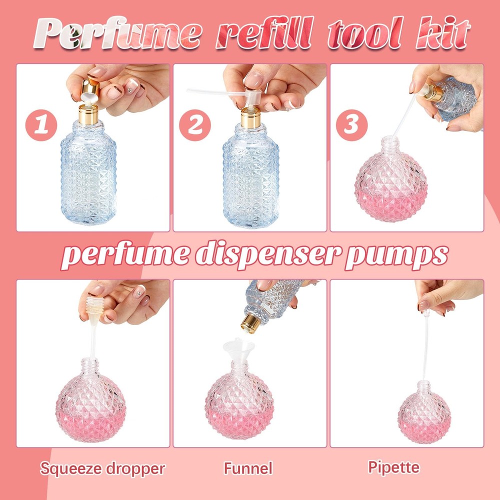 Geiserailie 25 Pcs Perfume Refill Pump Tools Dispenser Transparent