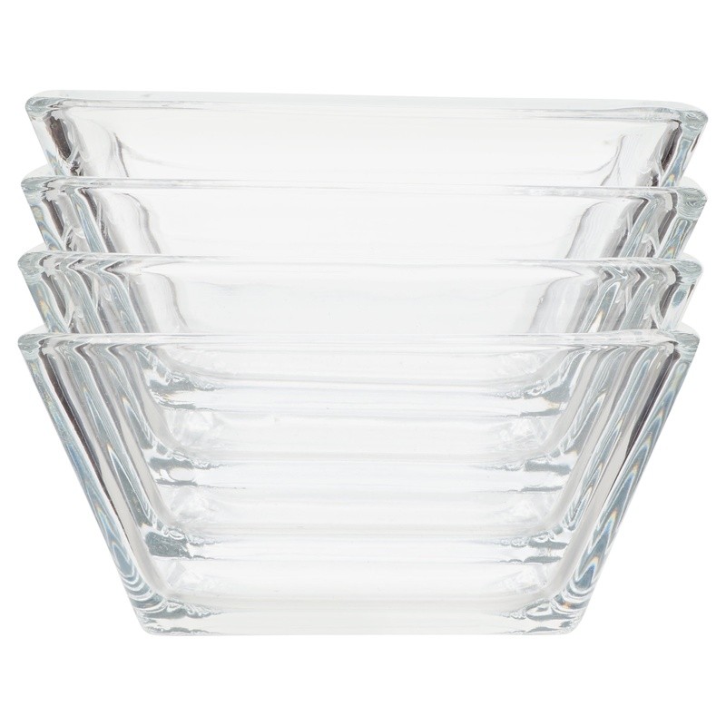 12 Piece Clear Glass Dinnerware Set Dishwasher Safe Plates Bowls Salad Stackable