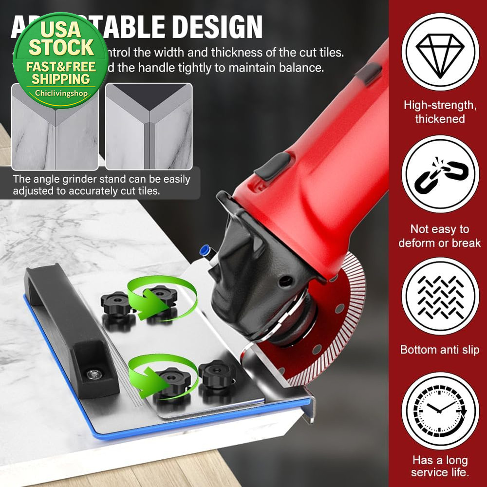 45 Degree Tile Chamfering Tool Angle Grinder Stand Durable Adjustable Kit