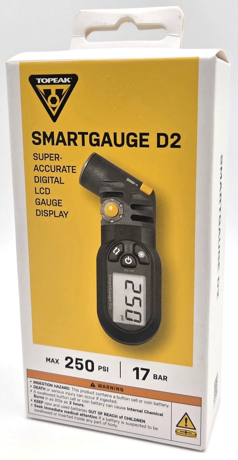 Topeak SmartGauge D2 Digital Bike Tire Air Pressure Gauge Presta/Schrader 250psi