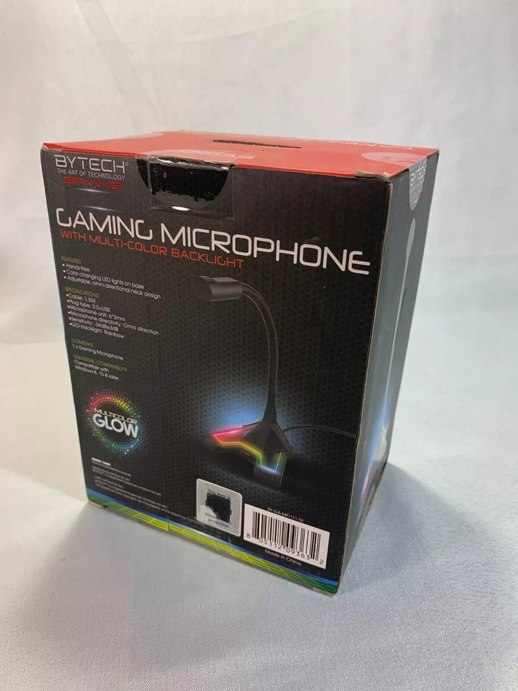 Bytech Adjustable Gaming microphone - new- Multi Color Backlight Hands Free