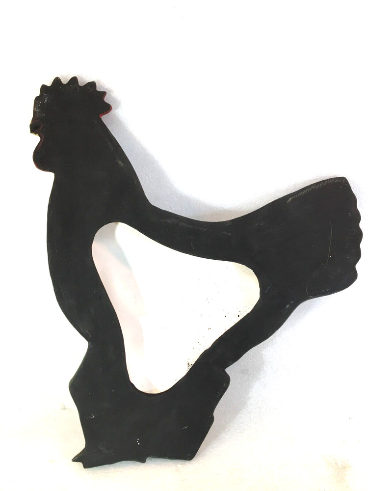 Ceramic Gray Rooster Wall Hanging