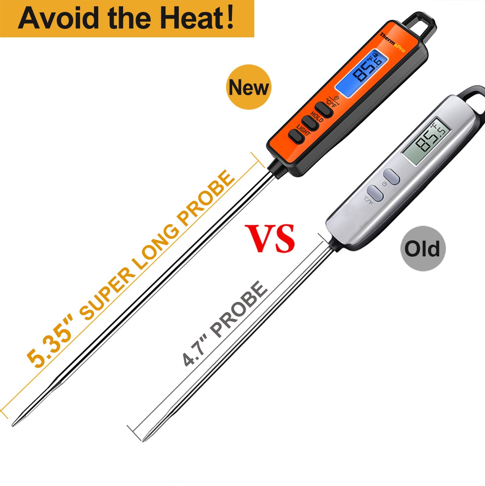 ThermoPro TP01A Digital Meat Thermometer with Long Probe For Kitchen Candy Oil