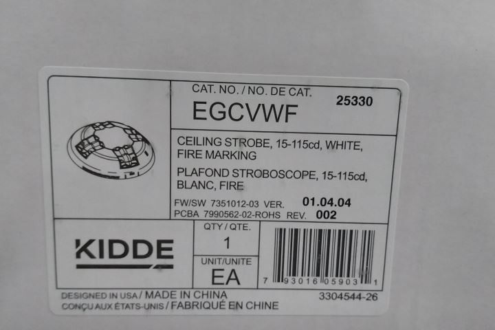 Kidde EGCVWF White Ceiling Strobe (BW)