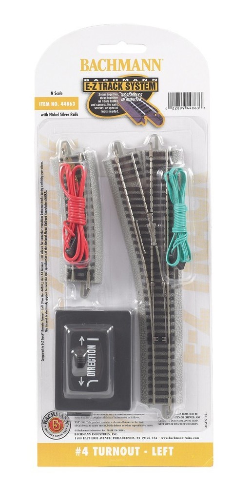 Bachmann EZ-Track ~ #4 Turnout Remote Switch Left ~ New 2026 ~ N Scale ~ 44863