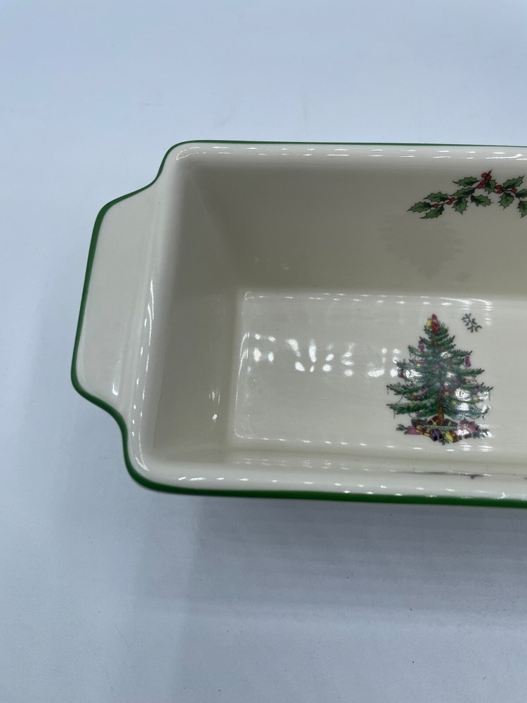 Spode Christmas Tree Mini Bread Pan 7.75" x 3.5" Multicolor