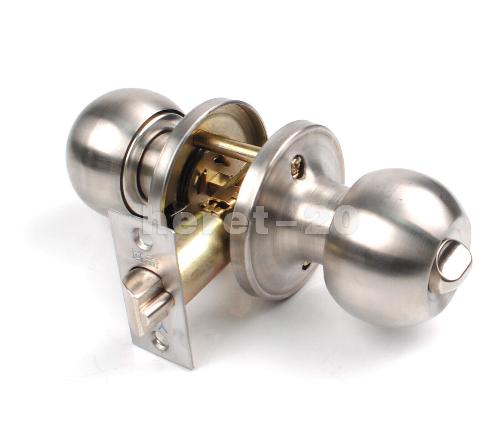 HighQuality Door Knob Privacy Lock Interior Bathroom Bedroom Stainless Steel