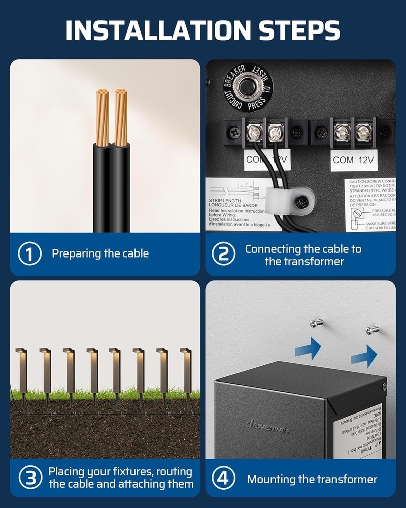 Low Voltage Transformer with Built-in Dusk to Dawn Sensor