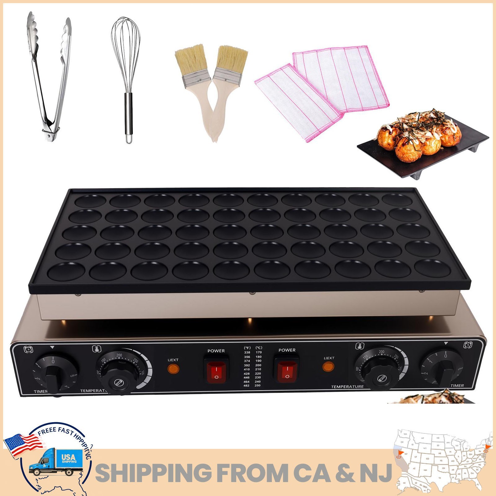 50 pcs Commercial Mini Pancake Maker, 110V Stainless Steel Pancake Maker Machine