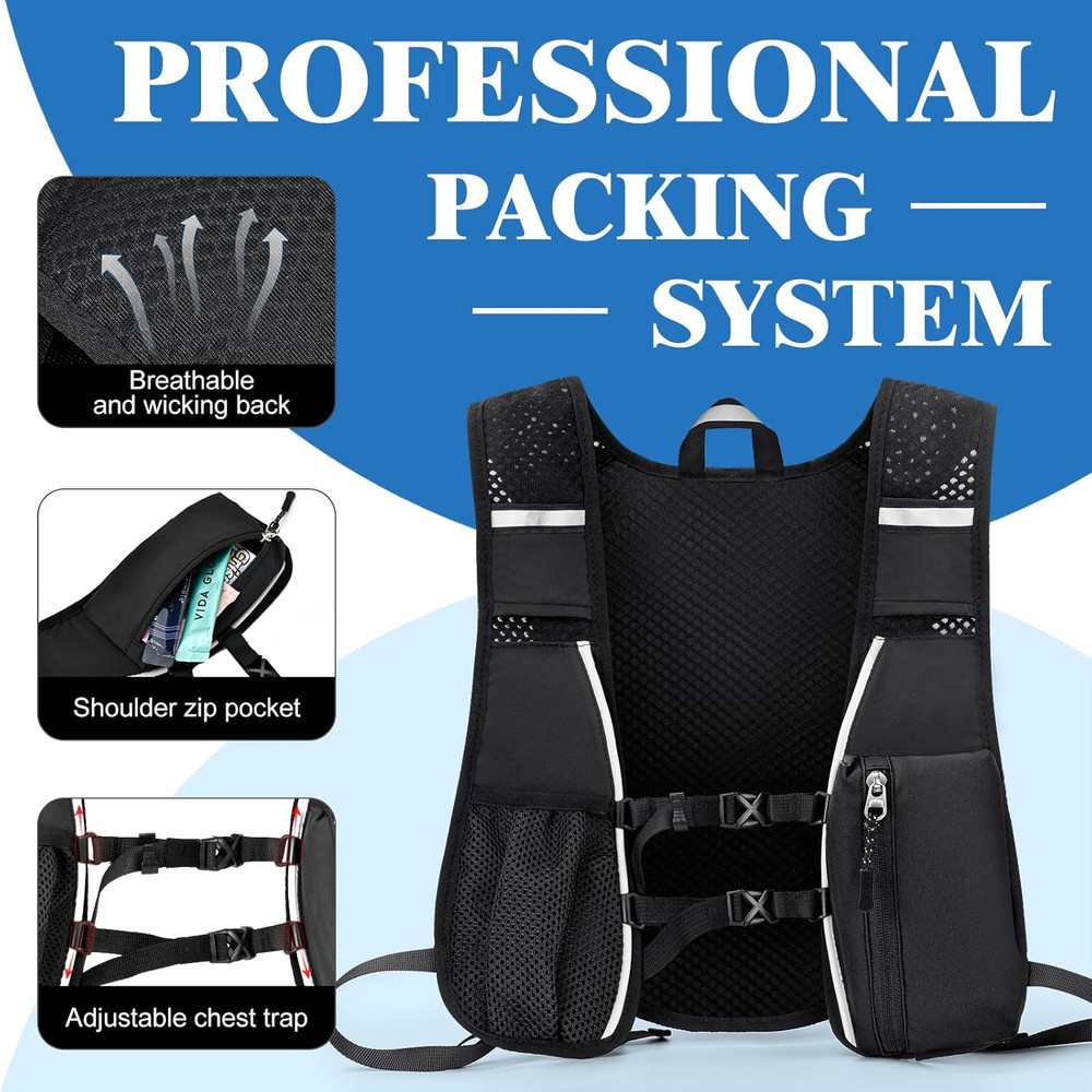 Hydration Backpack with 2L Water Bladder Bag, Lightweight and Breathable Running