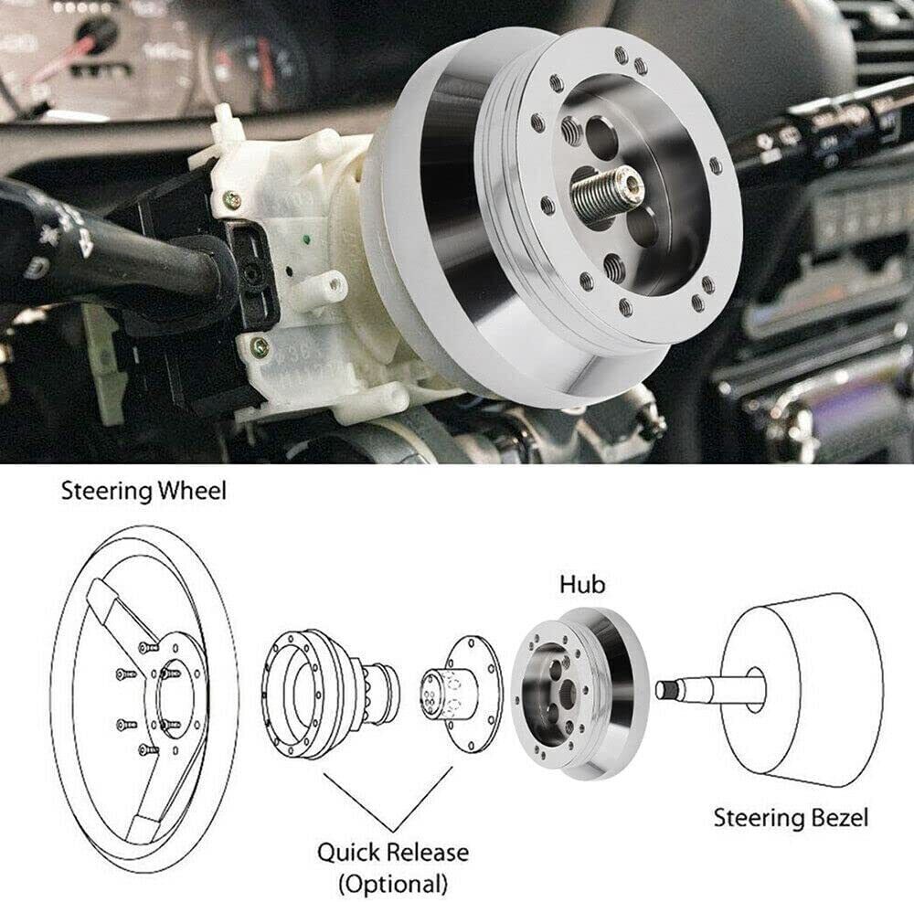For GM Chevy 5 & 6 Hole Steering Wheel Polished Hub Adapter Flaming River Ididit