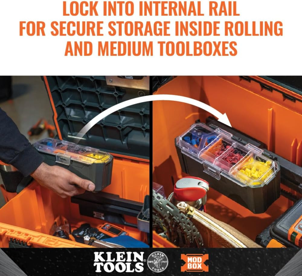 Klein Tools 54815MB Modbox Parts Bin, Modular Tool Storage System Side Mounting