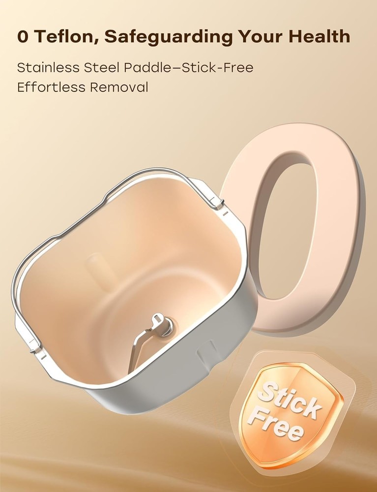 20-IN-1 Bread Maker with Custom Program, 650W Bread Machine