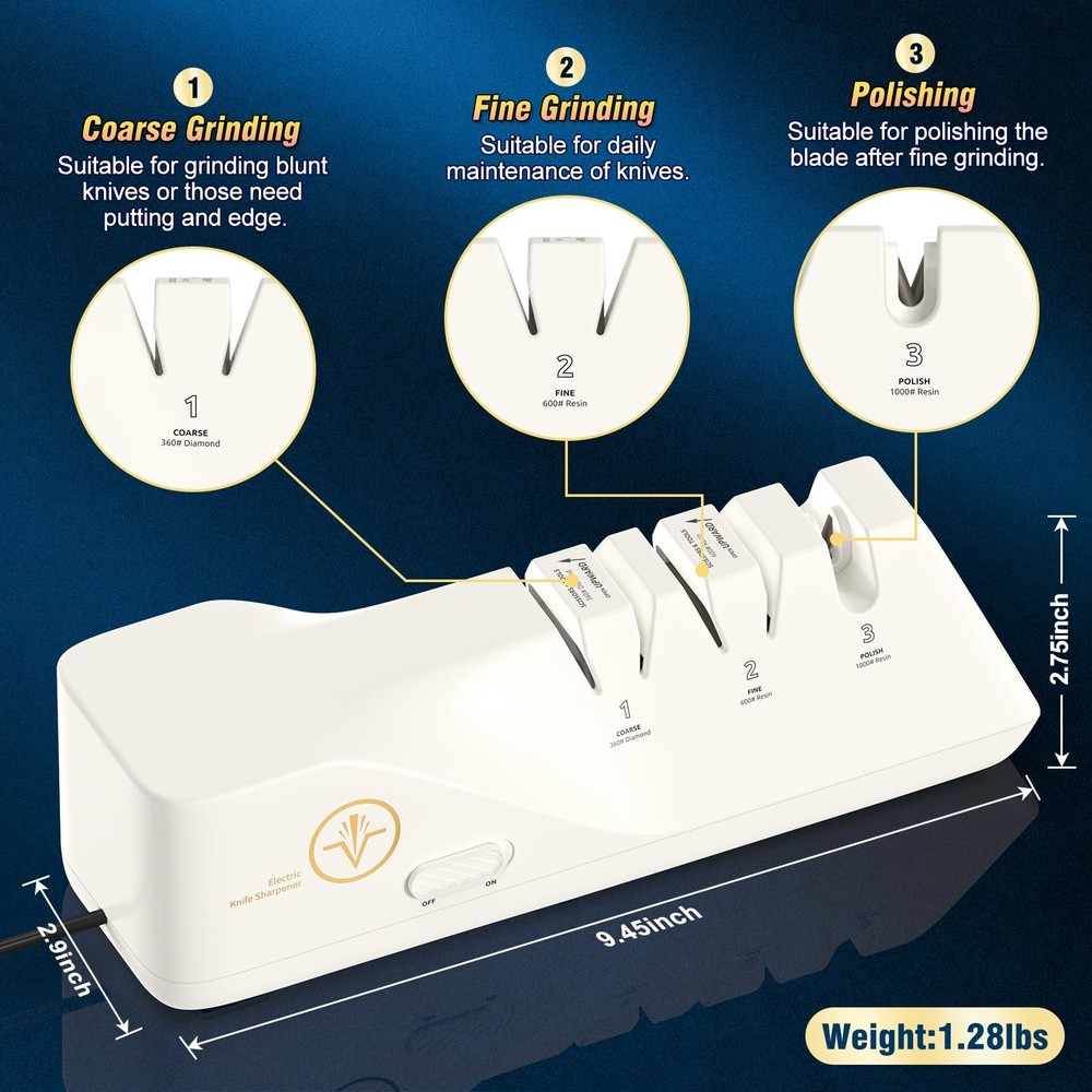 Electric Knife Sharpener Diamond Abrasive PRO Sharpener