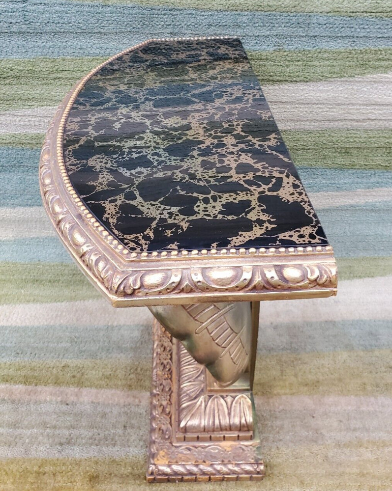Hollywood Regency Grosfeld House Gilded Shell Console Table Clamshell