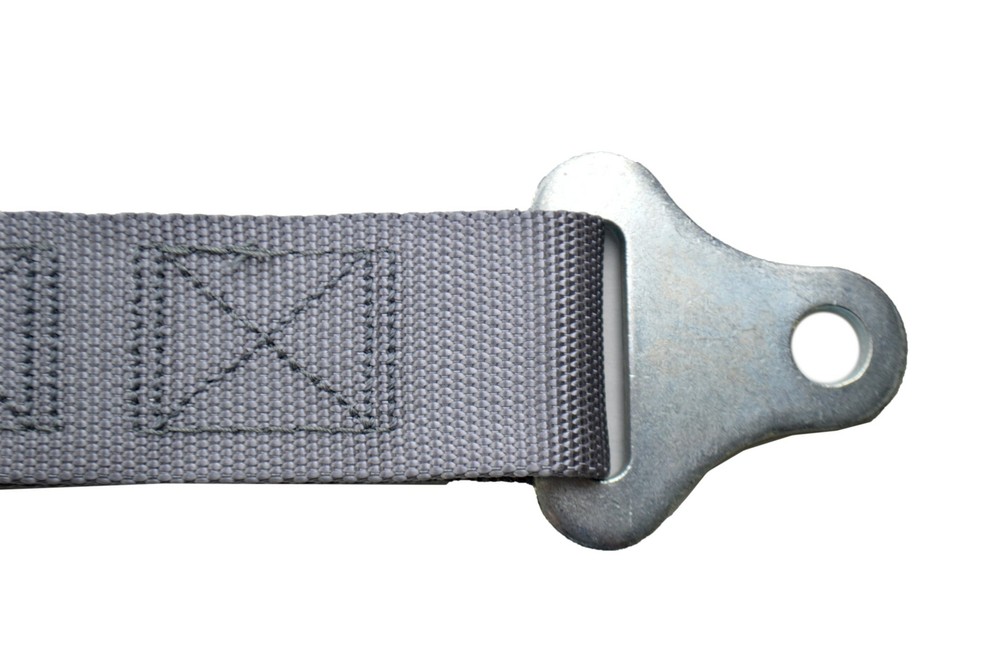 GREY 4 POINT SEAT BELT 2" HARNESS PULL UP LAP BELTS FLOOR MOUNT PUSH BUTTON