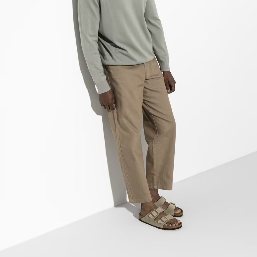 Birkenstock Arizona Soft Footbed Sandals Taupe Suede Leather Shoes EU37-45