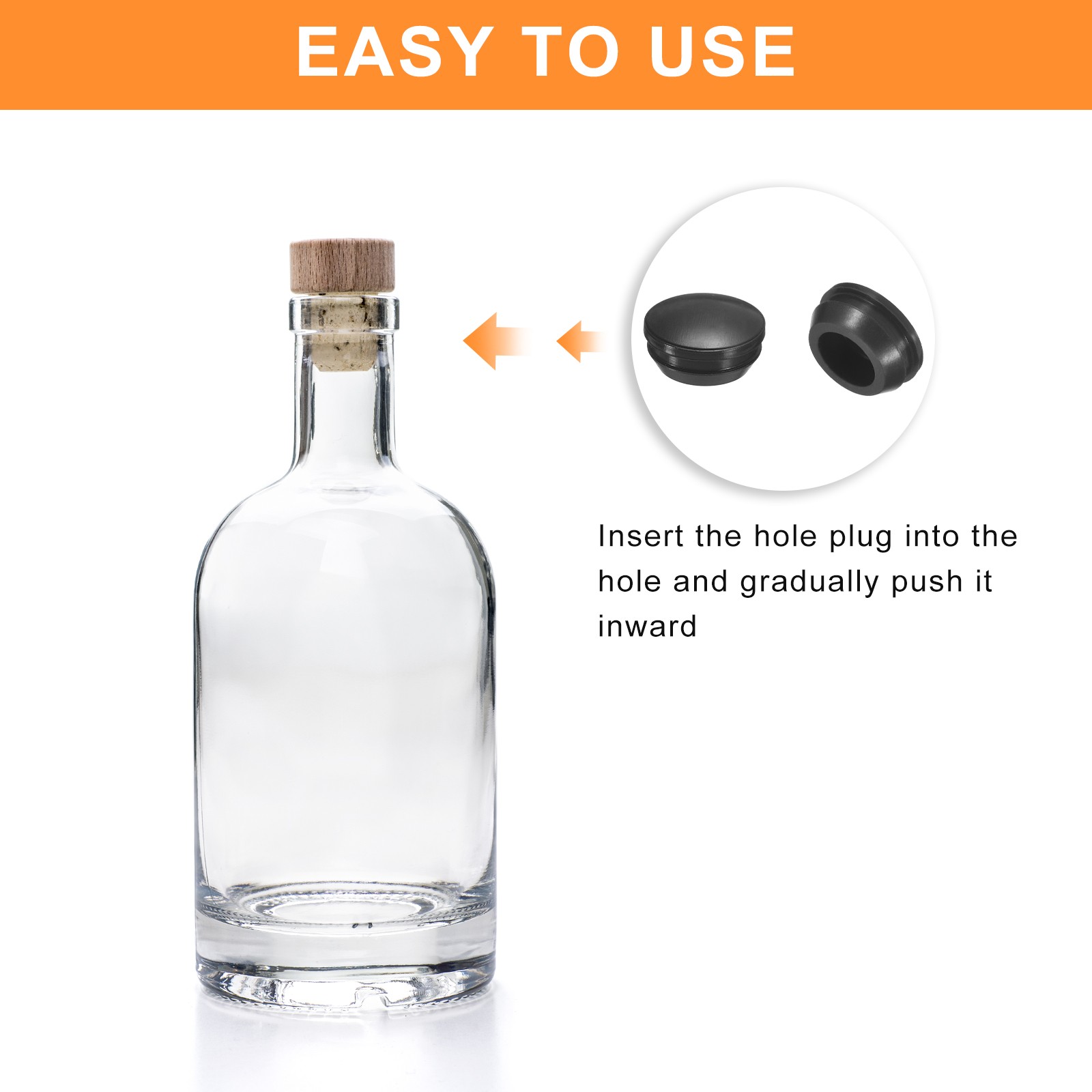 15Pcs Silicone Plugs Rubber Round Locking Hole Plugs for 14-15mm Hole Black