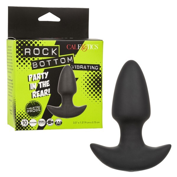 CalExotics Rock Bottom Vibrating Thrusting Butt Plug Probe Black