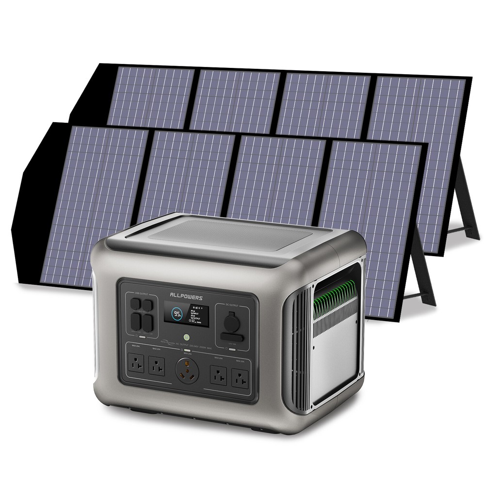 ALLPOWERS 2500W LiFePO4 Portable Power RV Generator with 2X Solar Panel Foldable
