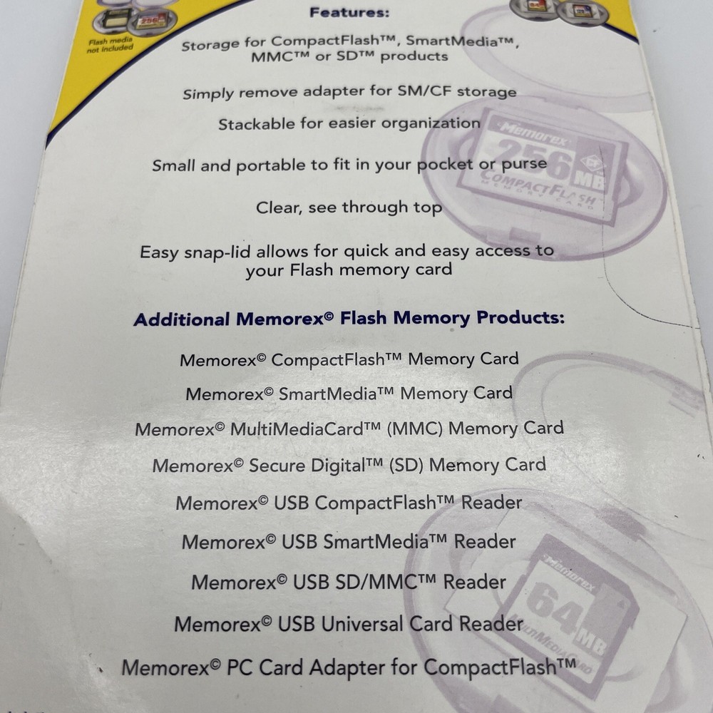 MEMOREX FlashGear CompactFlash & SmartMedia Memory Card Holder Portable (2 Pack)