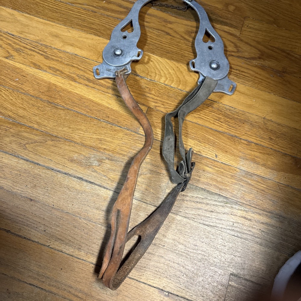 Used Mechanical Hackamore Aluminum Hearts With Leather Straps