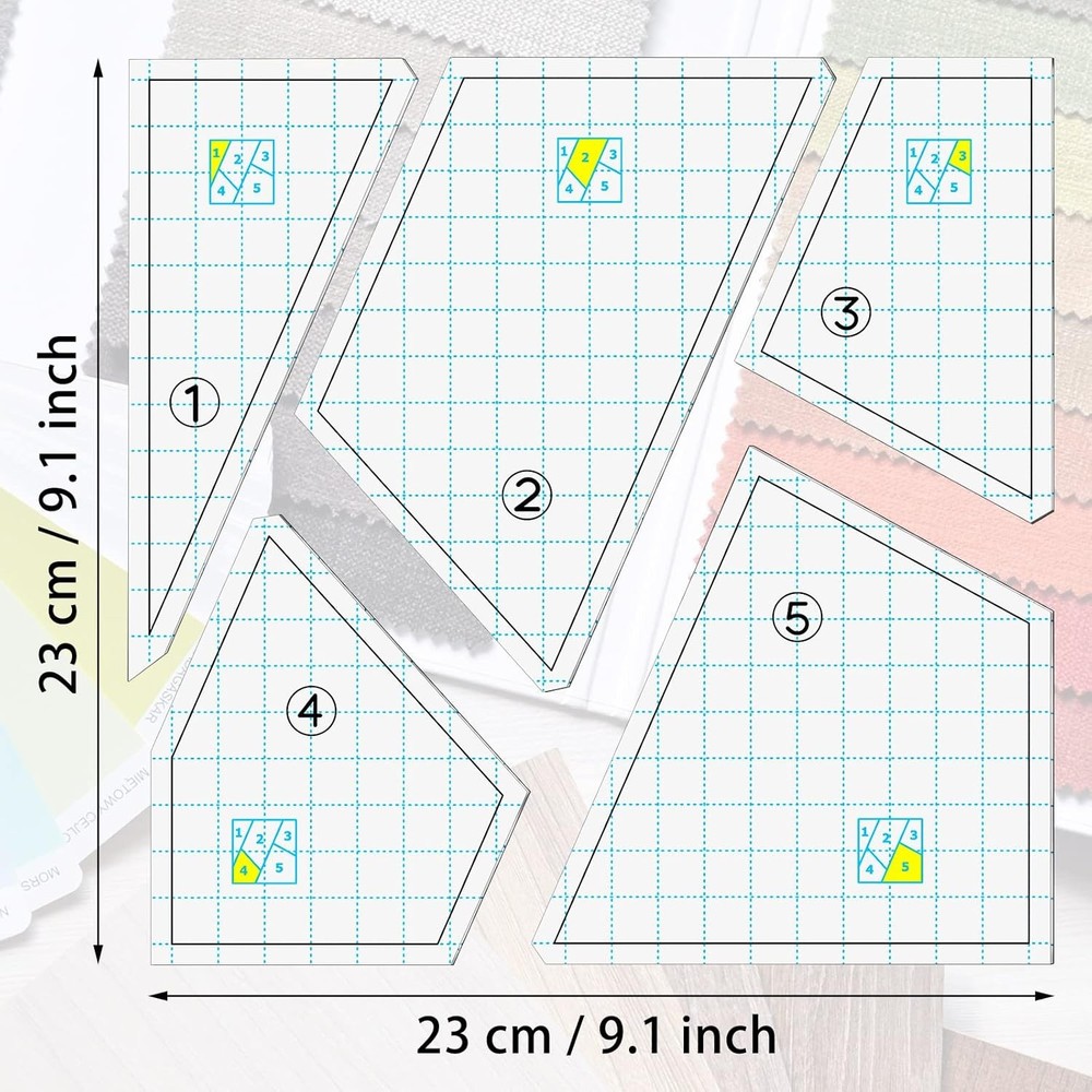 Quilting Template Set Acrylic Cutting Templates for Sewing Machine...