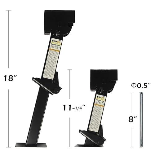 50970 Trailer Swing Down Stabilizer Jacks Telescoping RV Camper Black