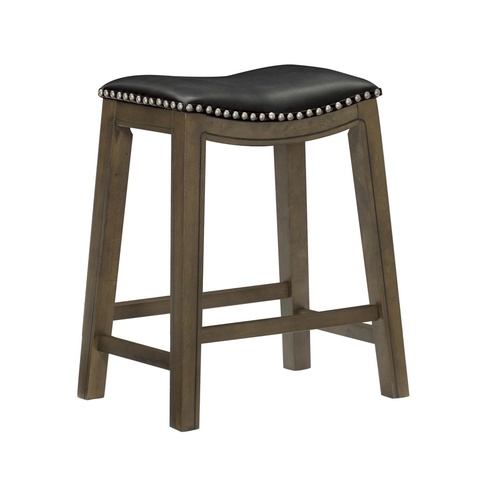 Ordway Solid Wood Counter Height Stool - Saddle Kitchen Stool Counter Height ...