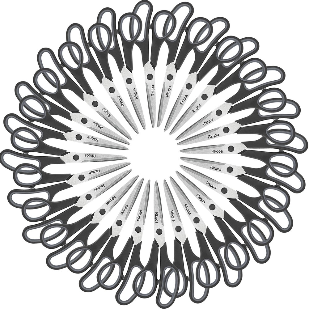 24 Pack 8 inch Black Scissors Bulk All Purpose Sharp Shears for Office