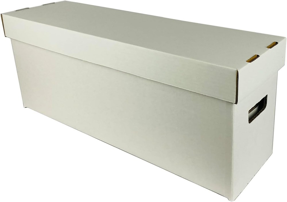 Comic Book Storage Box - 5 Count Long Comic Book Boxes with White Corrugated ...
