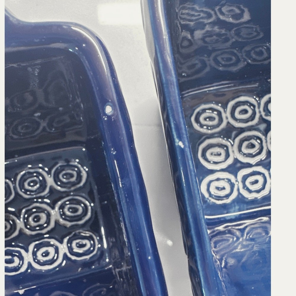 Temptations Old World Blue Ceramic Individual Ramekins Presentable Ovenware