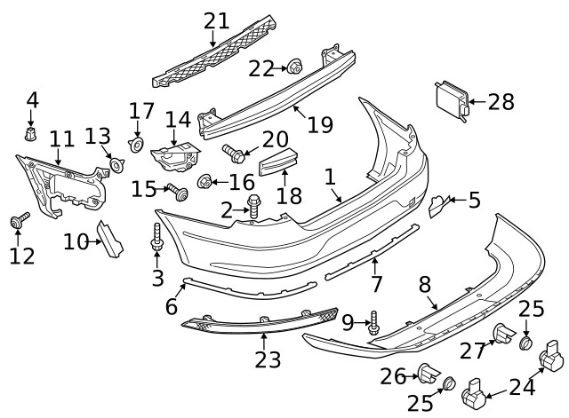 Genuine Volkswagen Park Sensor Bracket 3C8-919-491-C