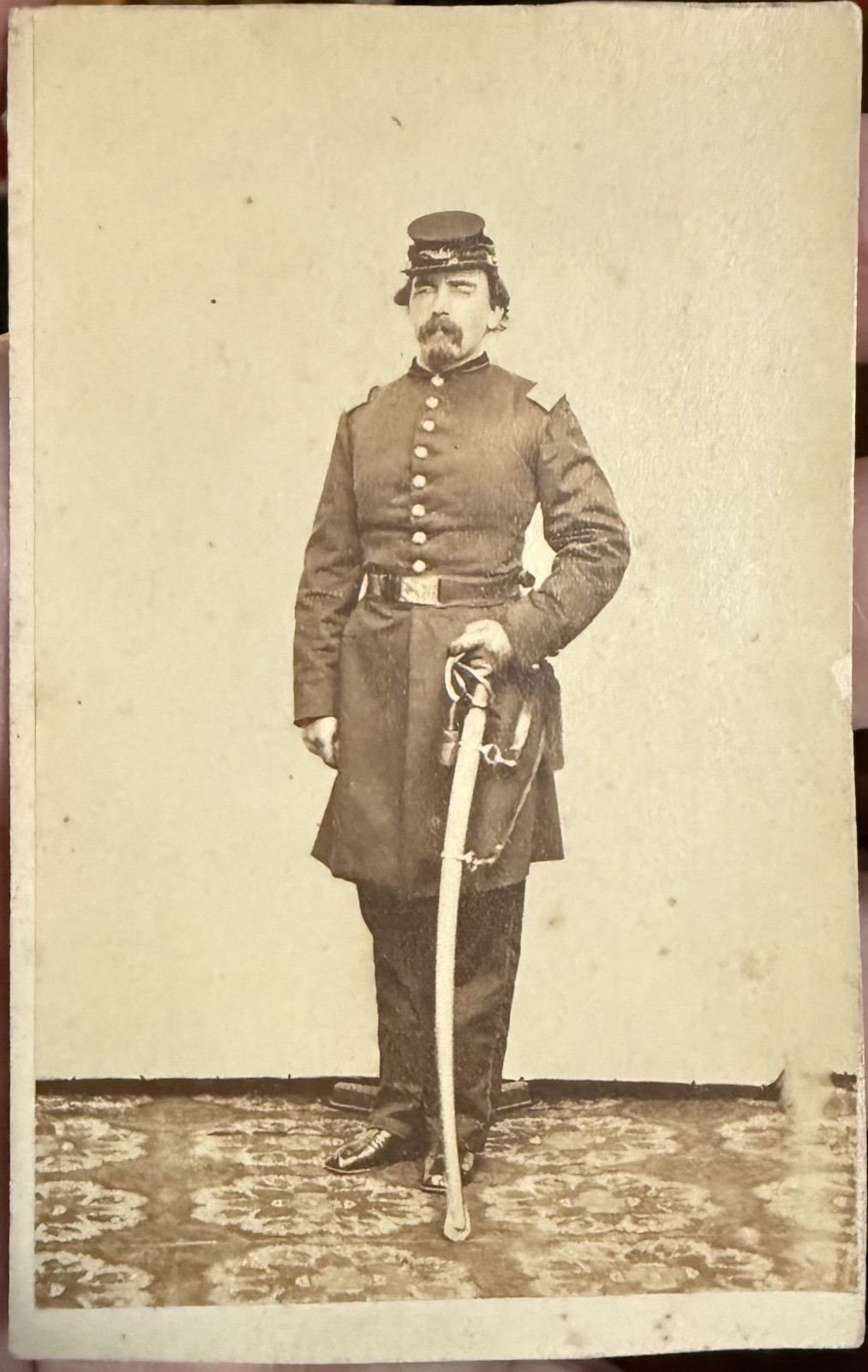 CDV Civil War officer w/sword. No backmark