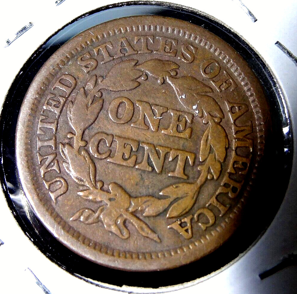 1847 US Coronet Large Cent Copper Coin