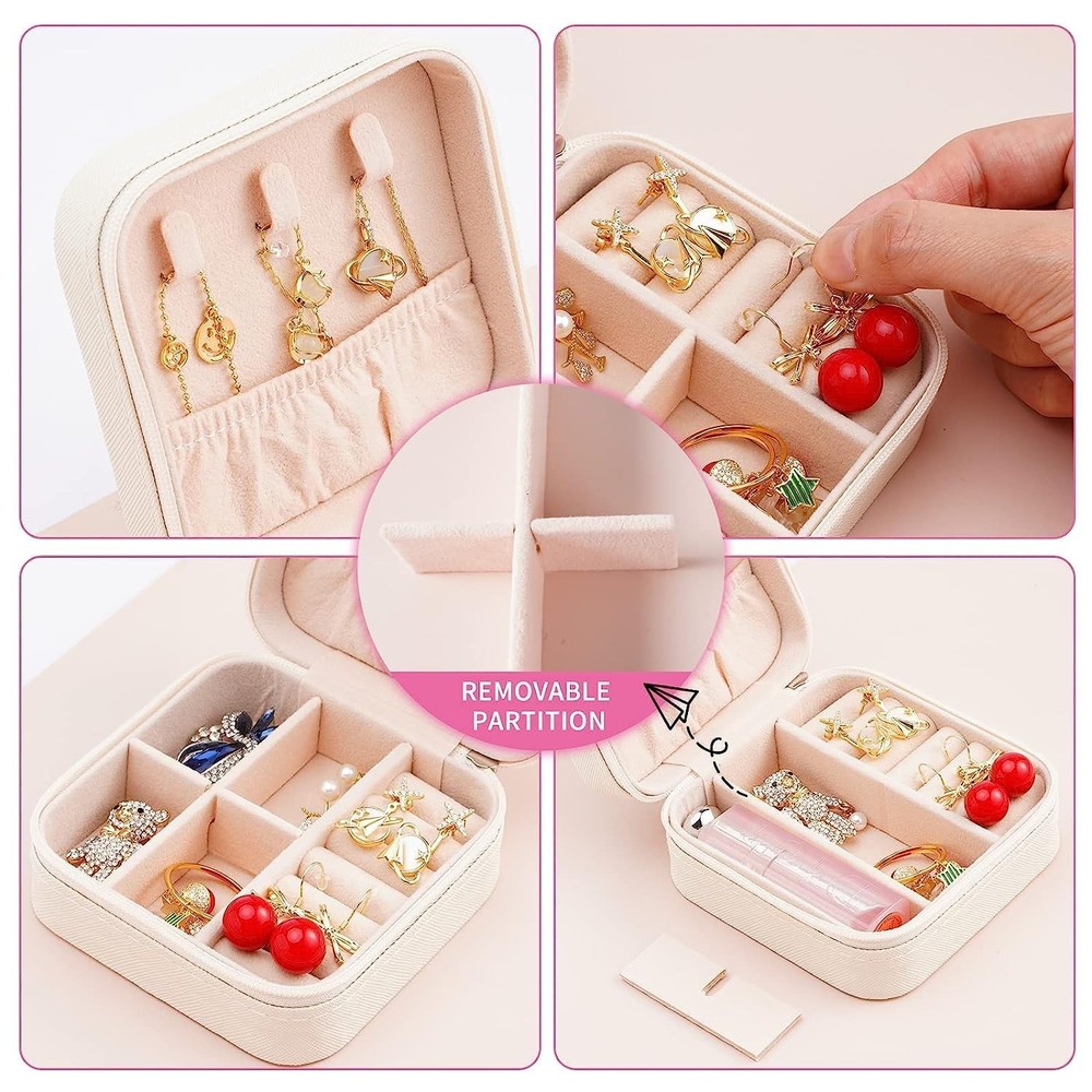 Mini Jewelry Organizer Case - 4pcs White