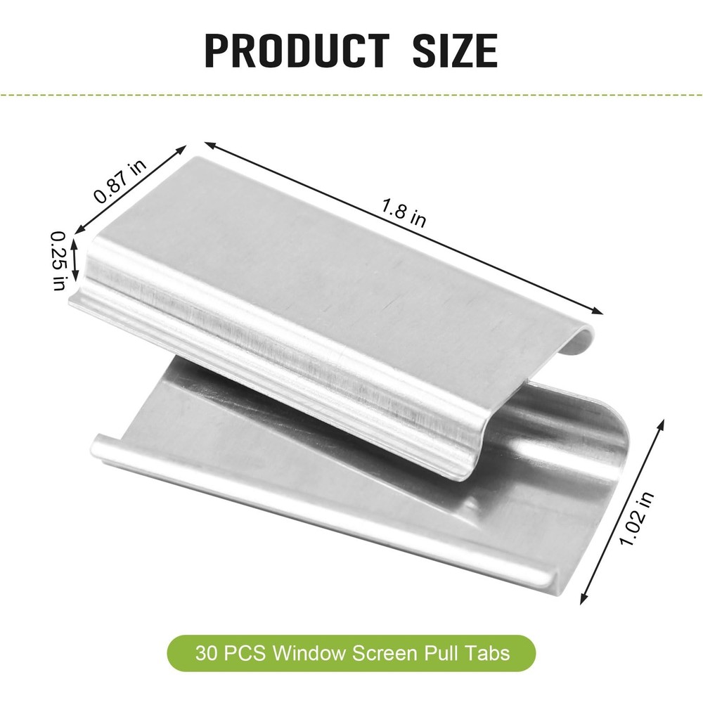 30 PCS Window Screen Pull Tabs Replacement, Durable Window Screen Spline Chan...